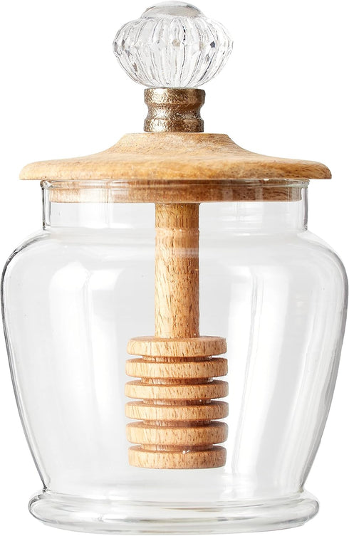 5" 3 1/4" 1100 Mud Pie Glass Honey Jar, x dia, Milliliters, Clear