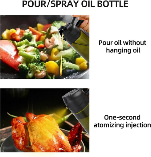 16oz,2 1 470ml (2PCS-Light-Proof Aovdy Oil Sprayer for Cooking in Olive Oil Dispenser and Oil Sprayer - Olive Bottle