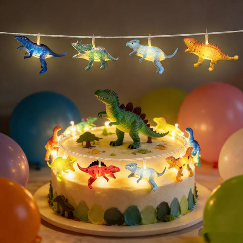 12 Decoration8 LED Dinosaur String Lights Battery Operated Dinosaur Lights String Realistic Looking Dino Light for Boys