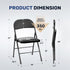 2 Pack Commercial-Grade Simple Deluxe Portable Padded Folding Chairs, Leather Upholstered Seat Pad & Durable Metal