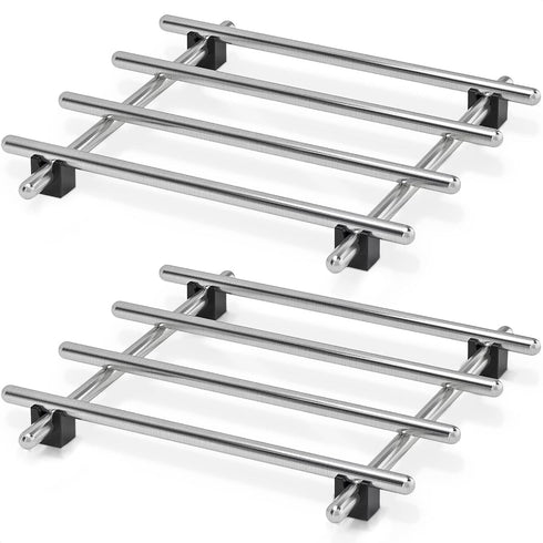 2 Pcs Metal Trivets for Hot Dishes, Stainless Steel Set, 7" x 7", Heat & Rust-Resistant