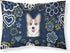 Caroline's Treasures BB5104PILLOWCASE Standard Pillowcase, Blue Flowers Sable Corgi Fabric, Lightweight Easy Care