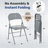 2 Pack Simple Deluxe Folding Chairs Padded Leather Seats, Heavy-Duty Metal Frame | Collapsible & Lightweight