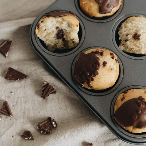 Muffin Tin Set of 2, 12-Well Nonstick Heavy Duty Steel Cupcake Pan