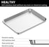 Baking Sheet Set of 2, Stainless Steel 2-Piece Cookie Sheet, Toaster Oven Baking Pan Set, Rectangle Size 16 x 12 x 1 inch, Healthy & Non Toxic, Mirror Finish & Rust Free, Dishwasher Safe by Bastwe