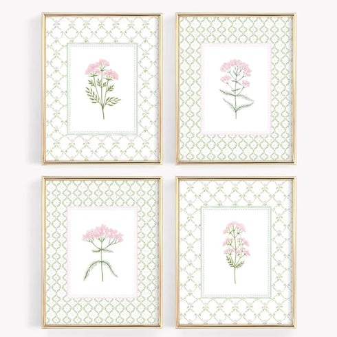 Pennclys Nursery Girl Floral Wall Art Wildflower Baby Room Canvas Wall Decor Pink