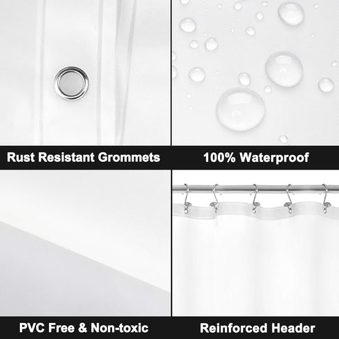 Barossa Design Frosted Shower Curtain Liner with 6 Magnets, Waterproof PEVA for Bath Tub, 72" x 72" Standard Size