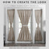 Elrene Home Fashions Colette Faux-Silk French Door Window Panel, 54 in x 72 in (1 Panel), Taupe