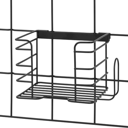 Jayce Metal Iron Holder - iDesign Storage Basket for Modular Grid Wall System, 8.25" x 5.75" x 5" - Matte Black
