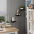 PopiShelves 6 Inch Set 3 Small Floating Shelves for Wall - Mini Square Black Shelves for Bedroom, Living Room