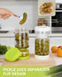 37 oz 2 Pack ZENS Pickle Jar with Strainer Flip, Hourglass Pickle Juice Separator Container, Airtight Leakproof Lid