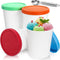 Peohud 4 Pack Ice Cream Containers, 1 Quart Freezer Storage Tubs with