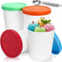 Peohud 4 Pack Ice Cream Containers, 1 Quart Freezer Storage Tubs with