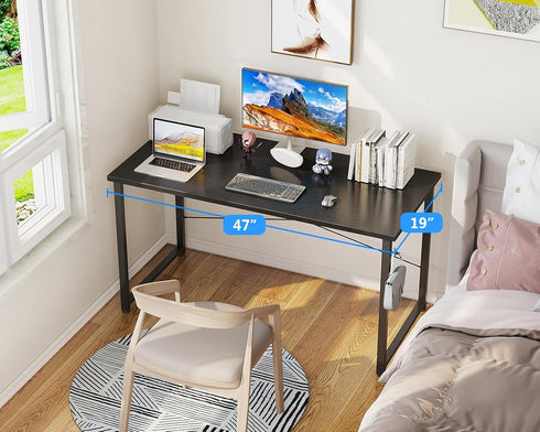 Casaottima 48 Inch Small Computer Desk - Home Office Writing Table for Small Spaces, Black