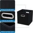 Black Fabric Storage Bins, 11X11X11 Cubes with Dual Handles, Foldable Set of 3 for Closet