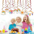 15Ct Rainbow Hanging Swirl Decorations, Sunshine Birthday Party Supplies Fan Decors
