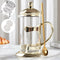 DUJUST Gold French Press Coffee Maker, 34oz Luxury Design with 4-Level Filter System, High-Grade Glass
