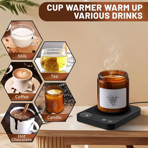 3 Settings, 2-12H Mug Warmer, Electric Coffee Warmer with Temp Auto-Shutoff Coffee Mug Warmer for Home/Office Desk
