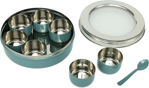 7 dudki Homes Stainless Steel Masala Dabba Masaladani | Spice Box For Kitchen | Masala Dani With See Through Lid
