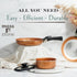Moss & Stone Copper Pots and Pans Set - Nonstick, Removable Handle Cookware, 7 Pcs Aluminum Camping Set