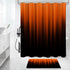4 Set Set, Set Litabel Pcs Orange and Black Gradient Shower Curtain with Rugs and Toilet Lid Cover, Modern Simple