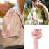 QearFun Mini Hand Held Fan, Portable Lanyard Fan with USB Rechargeable Battery, 3 Speed, 8-12 Hours, Pink & Green
