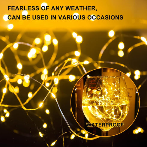 6PCS 7ft 20LEDs Fairy Lights Battery Powered with Remote, Warm White Twinkle Mini Lights with Timer, Waterproof Small