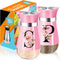 Salt and Pepper Shakers Set, 4 oz Pink Kitchen Accessories, Stainless Steel & Glass Spice Dispenser, Refillable Design