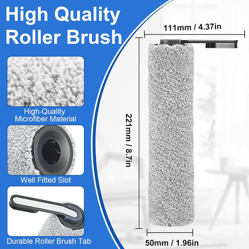 Brush Roller and Filter for Tineco Floor One S5 Combo - Replacement Parts, 2 Brush Roller + 2 Filters