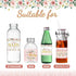Colarr 72 Pcs Pink Baby Shower Water Bottle Labels Pink Gold Flower Water Bottle Wrappers Stickers Waterproof Self