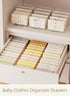 2 Pack 4 Closet, Clear Acrylic Shoe Rack for Kids Clothing Drawer Organizer Baby Dresser Organizer Sections Stackable