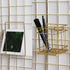 Metal Mesh Wall Grid Panel Hanging Basket, Decorative Desk Storage Organizer for Office, Set of 5, Gold