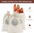 3-Pack 12x17.5 Inch Linen Bread Bags for Homemade Bread & Sourdough, Unbleached with TPU Lining - Reusable Washable