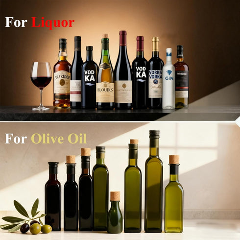 3 Pack Olive Oil Pour Spout with Adapters, Oils Pourer for Olive Oil Dispenser Bottle, Easily Turn Your Bottles into