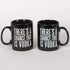 Primitives by Kathy Black and White Stoneware Coffee Mug, 20-Ounce, "There's A Chance This is Vodka"