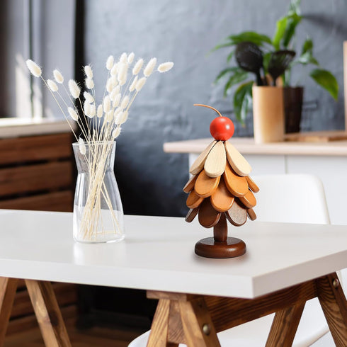 Set Wooden Christmas Tree Shaped Coasters for Home Dcor, Enterway Decor, Dinner Table or Coffee Table Dcor. Wooden