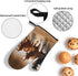 Oven Mitts and Potholders, Animal Horse Elegant Running Horse in Desert Sand Storm Baking Glove and Pot Holder, 3-Piece