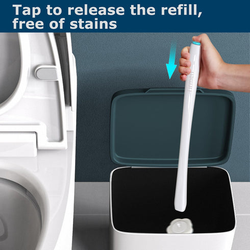 Disposable Toilet Brush: Toilet Bowl Brush and Holder Set with 40 Wand Refills, Upgraded Handle for Toilet Cleaning