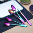 Rainbow Grapefruit Spoons 5 Pieces Set, 4 Stainless Steel Grapefruit Spoons and 1 Knife, Serrated Edges