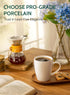 Sweese Set of 4 Porcelain Coffee Mugs - 16 Ounce for Coffee, Latte, Tea, Cocoa, White