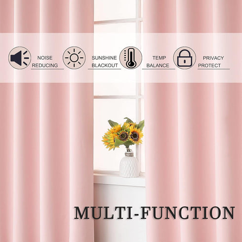 84 Inch Grommets 1 52 84 Inch KEQIAOSUOCAI Length Baby Pink Curtains for Girls Kids Nursery Bedroom - Thermal Insulated