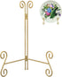 Gold Plate Stand, 12 Inch Heavy-Duty Metal Easel for Displaying Platters, Photos, Books, 2-Packs