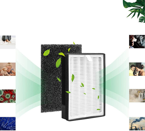 H126 Replacement HEPA Filter, Compatible with Levoit LV-H126, Includes 2 HEPA Filters and 8 Activated Carbon