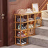 3Tier- Closet SAN HE Bamboo Shoe Rack Vertical Shoe Rack for Small Spaces, Tall Narrow Shoe Rack Organizer for Entryway