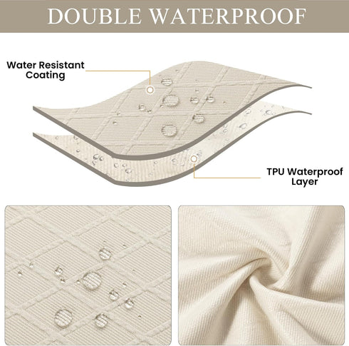 SearchI Waterproof Dining Bench Cover, Stretch Washable Bench Covers Slipcover, Rectangle Benches Seat Covers