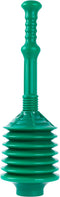 JS Jackson Supplies Professional Bellows Toilet Plunger, High Pressure Thrust for Heavy Duty Clogs, Green