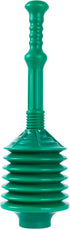 JS Jackson Supplies Professional Bellows Toilet Plunger, High Pressure Thrust for Heavy Duty Clogs, Green
