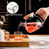 PARACITY Glass Teapot Stovetop 34 OZ/1000ml, Borosilicate Clear Tea Kettle with Bamboo Lid