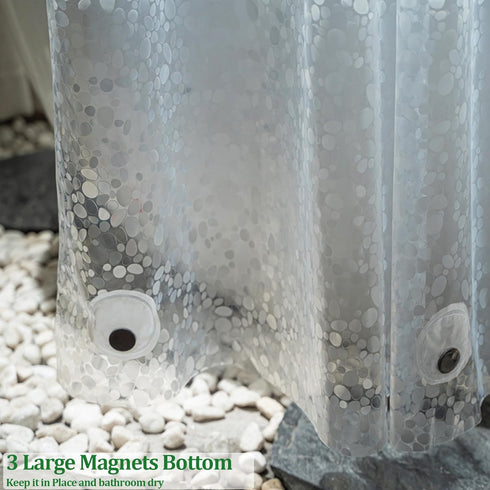 Shower Curtain Liner 75 inches Long, EVA Waterproof Heavy Duty Bathroom Shower Liner with 3 Strong Magnets and 12 Rust