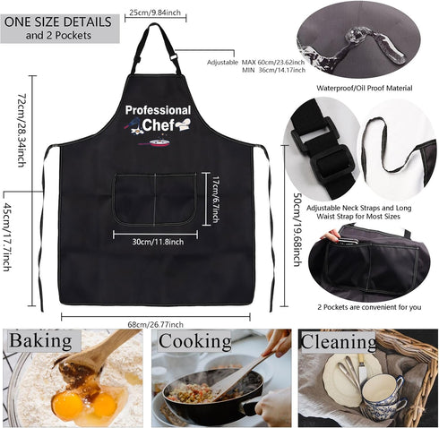 MBMSO Funny Cooking Aprons for Couples - Professional Chef and Taster Matching Apron with Pockets